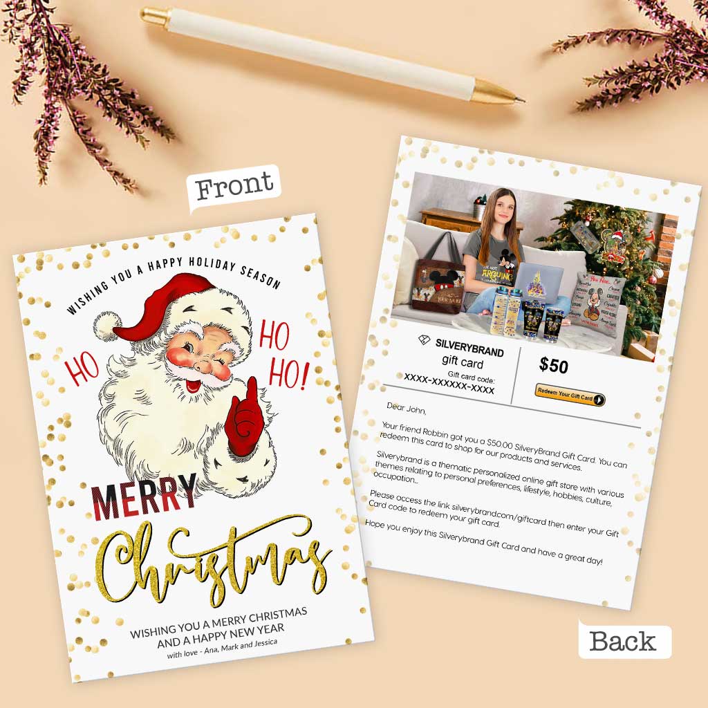 Personalized Greeting Gift Card Merry Christmas