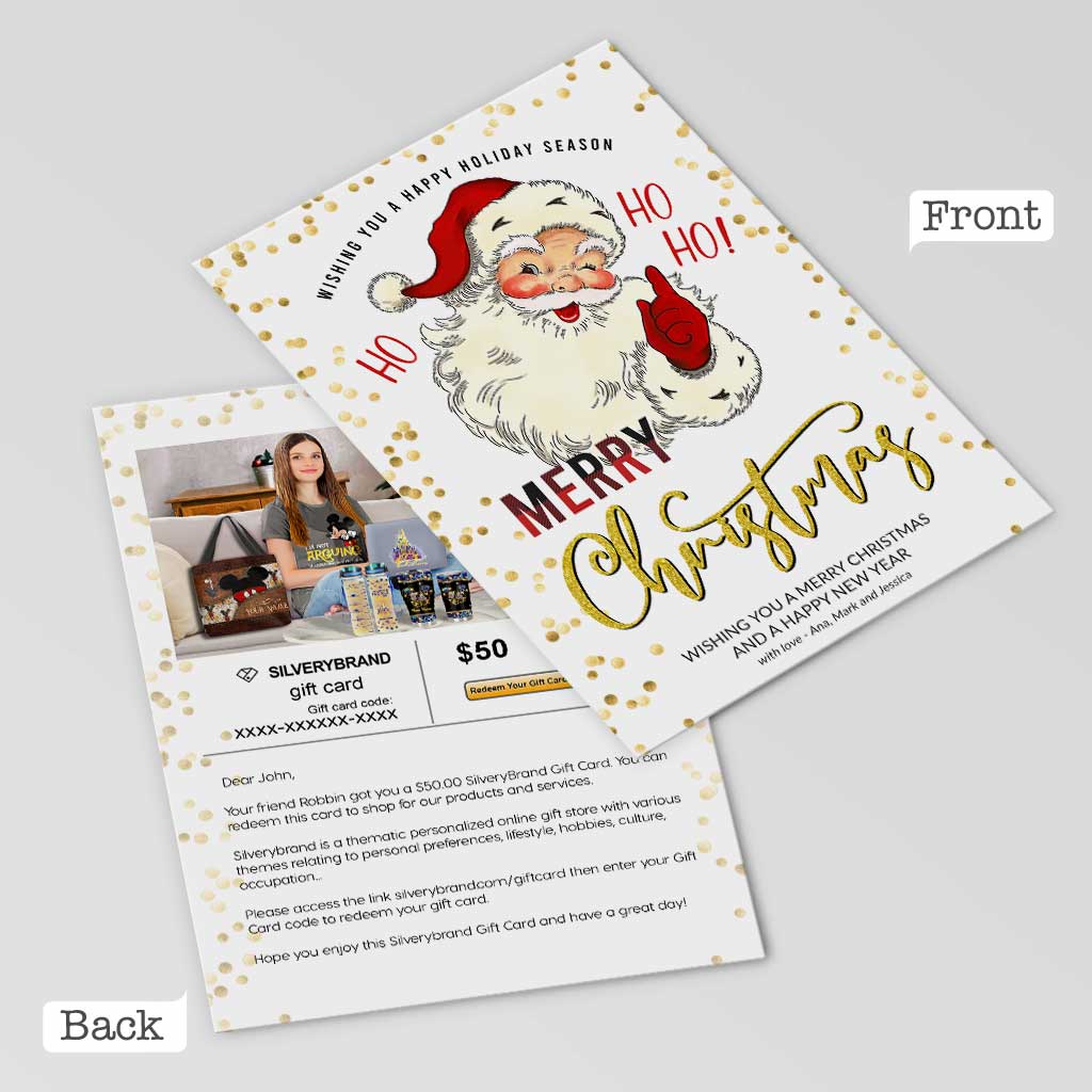 Personalized Greeting Gift Card Merry Christmas