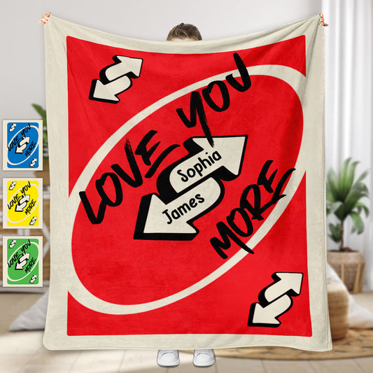 Love You More - Personalized Couple Blanket