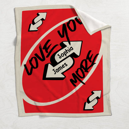 Love You More - Personalized Couple Blanket