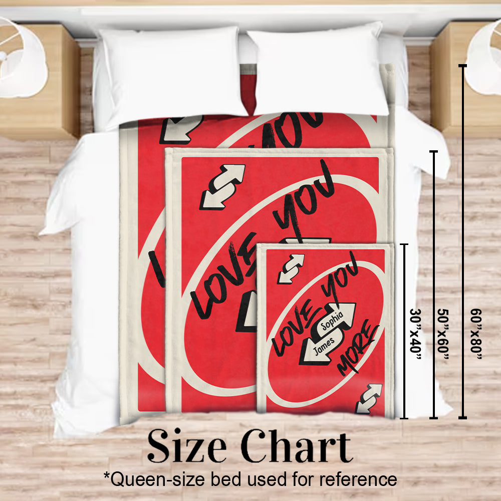 Love You More - Personalized Couple Blanket