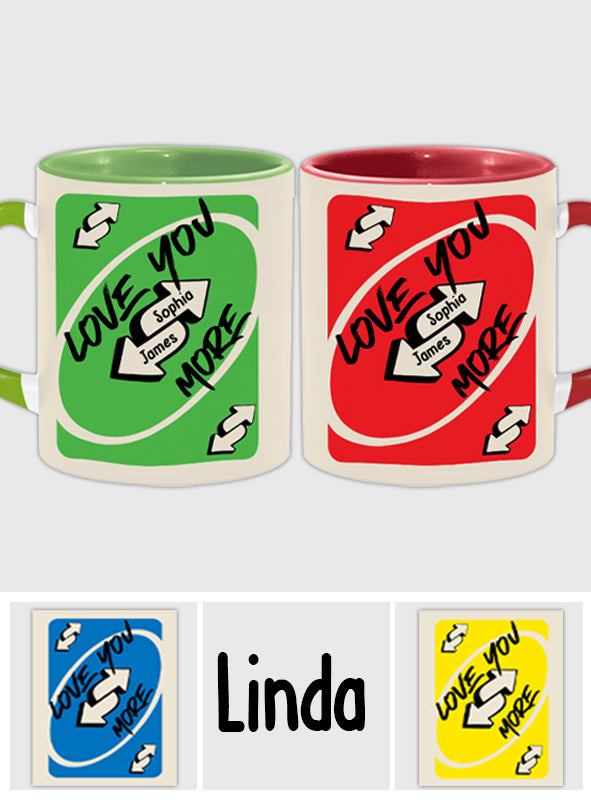 Love You More - Personalized Couple Heart Handle Mug
