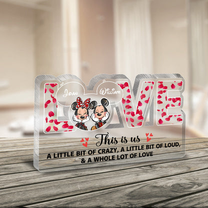 This Is Us - Personalized Couple Mouse Custom Shaped Acrylic Plaque