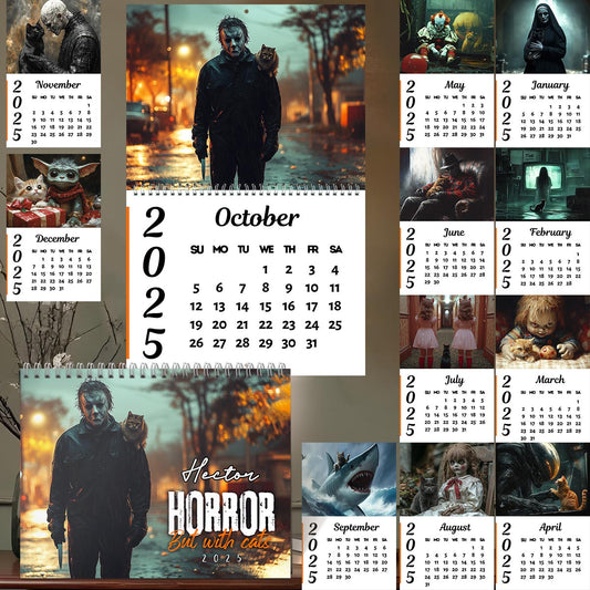 Horror Calendar But With Cats - Personalized Wall Calendar