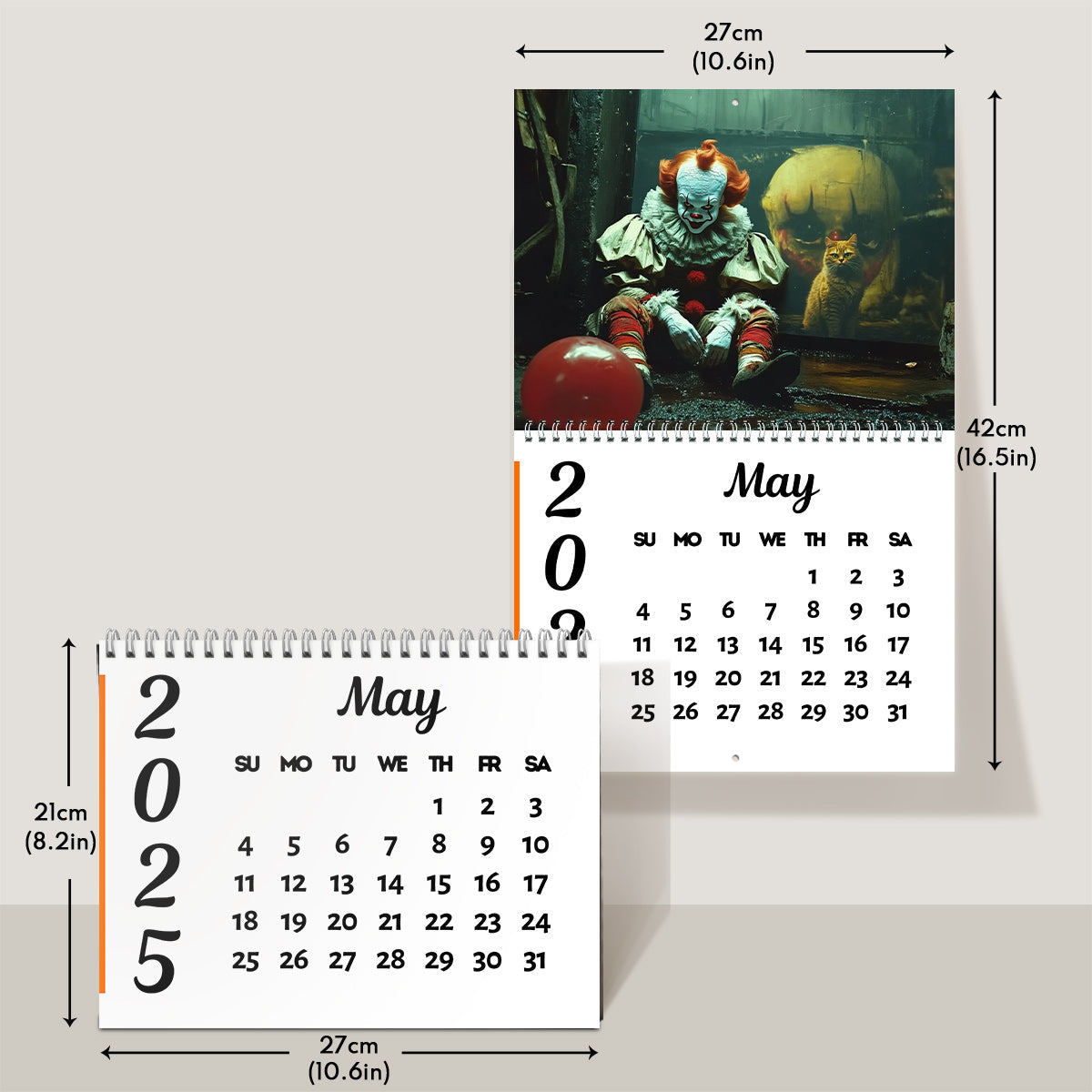Horror Calendar But With Cats - Personalized Wall Calendar