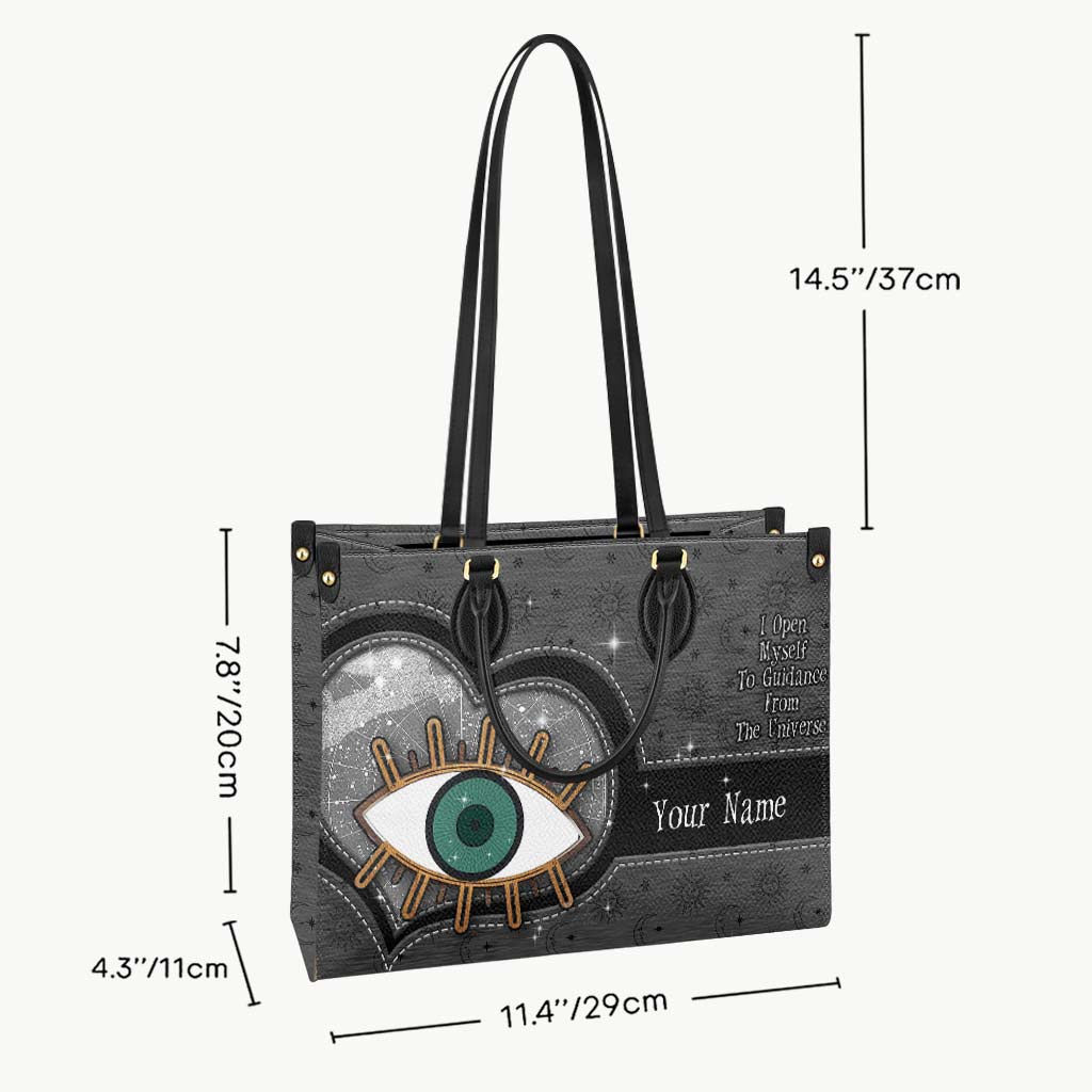 I Open Myself To Guidance From The Universe - Personalized Witch Leather Handbag