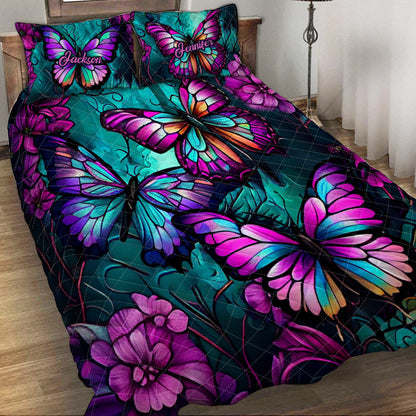 Beautiful Butterflies - Personalized Butterfly Quilt Set
