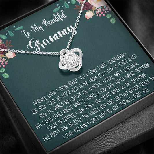 To My Grammy Gift For Grandma To Be New Grandma - Grandma Love Knot Necklace 0921