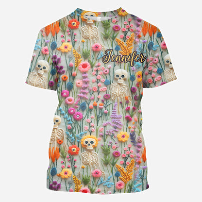 Floral Skeleton - Personalized Skull All Over Shirt