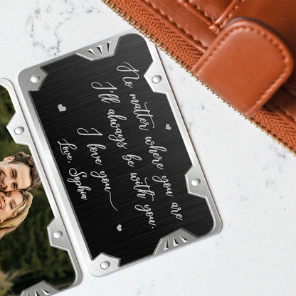 No Matter Where You Are - Personalized Father's Day Couple Wallet Insert Card
