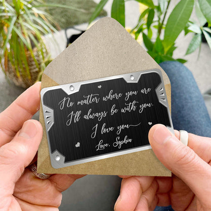 No Matter Where You Are - Personalized Father's Day Couple Wallet Insert Card