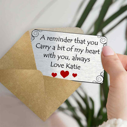 A Reminder - Personalized Couple Wallet Insert Card