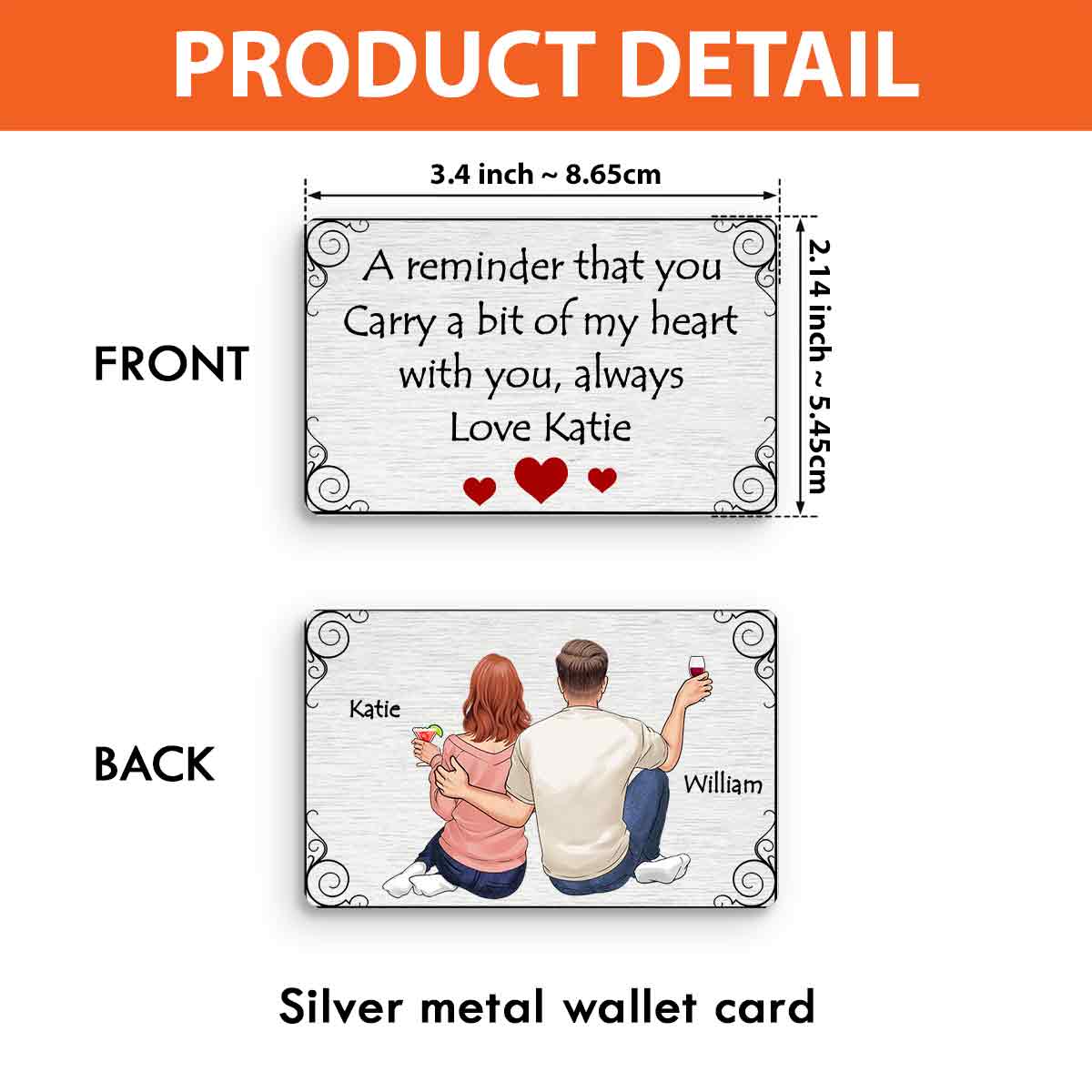 A Reminder - Personalized Couple Wallet Insert Card