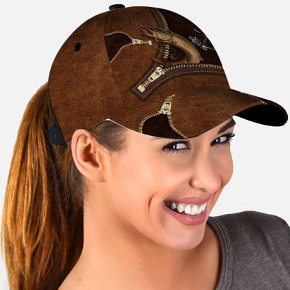 Love Fishing - Classic Cap With Leather Pattern Print 1121