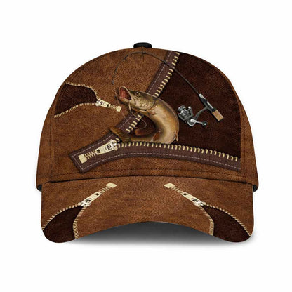 Love Fishing - Classic Cap With Leather Pattern Print 1121