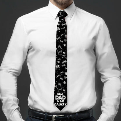 Best Dad In The Galaxy - Personalized The Force Necktie