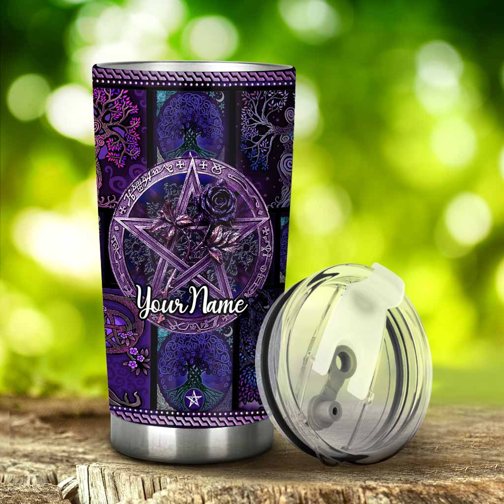 Magical Witch Roses Pentagram - Personalized Witch Tumbler