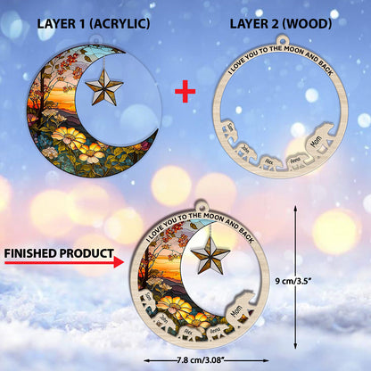 I Love You To The Moon And Back - Gift for mom - Personalized Layers Mix Ornament