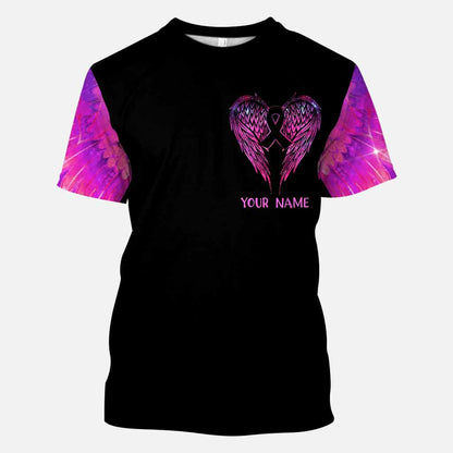 My Wings Will Have To Wait - Personalized Breast Cancer Awareness All Over T-shirt and Hoodie