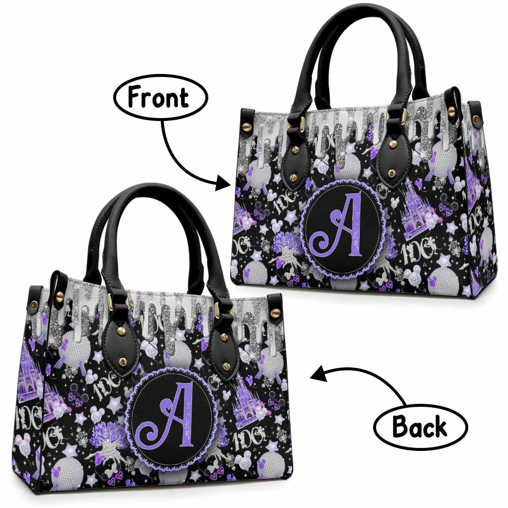 Magical Dripping 100 Years Of Wonder - Personalized Mouse Leather Handbag