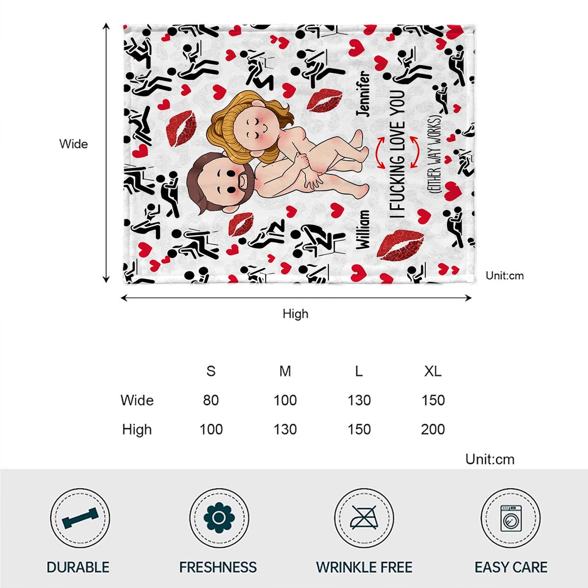 I Love You - Personalized Couple Blanket