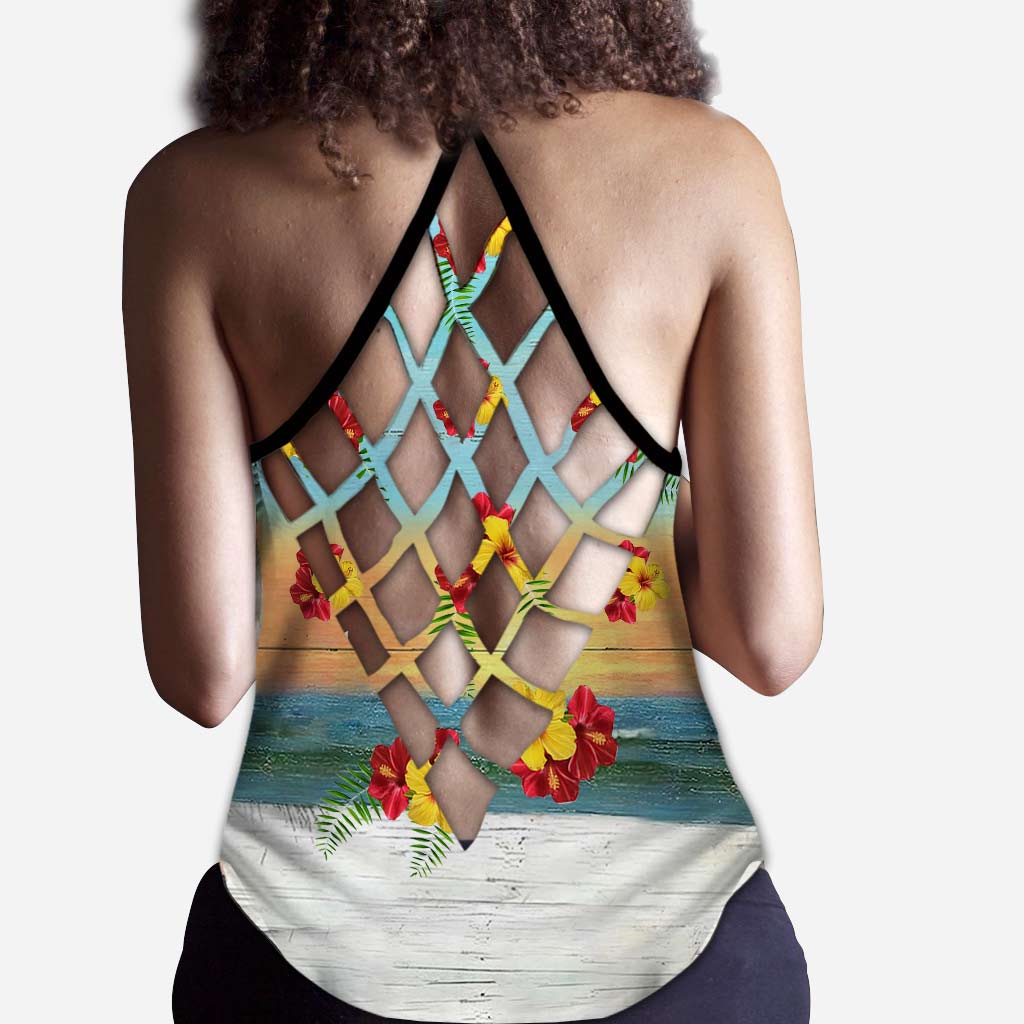 I Love You To The Beach And Back - Personalized Bestie Cross Tank Top