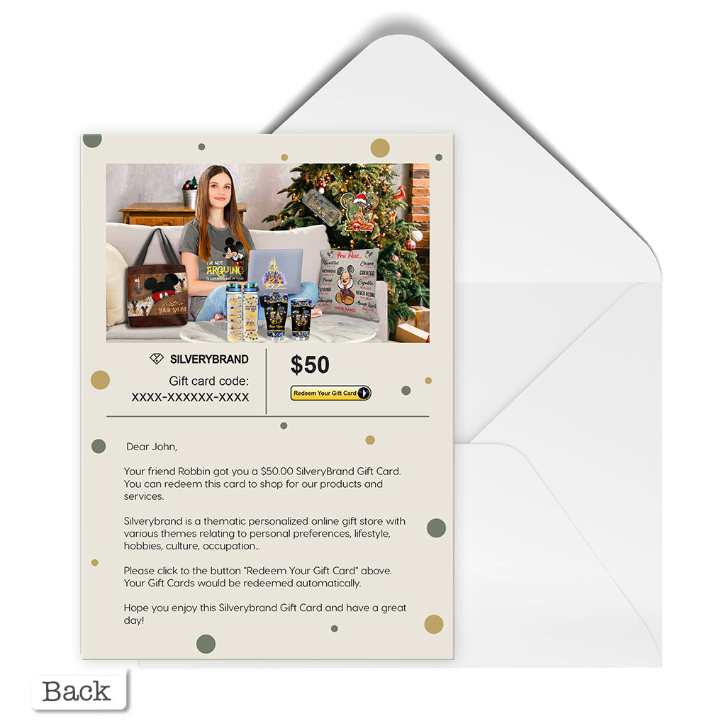 Personalized Greeting Gift Card Merry Christmas