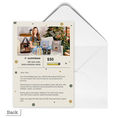 Personalized Greeting Gift Card Merry Christmas