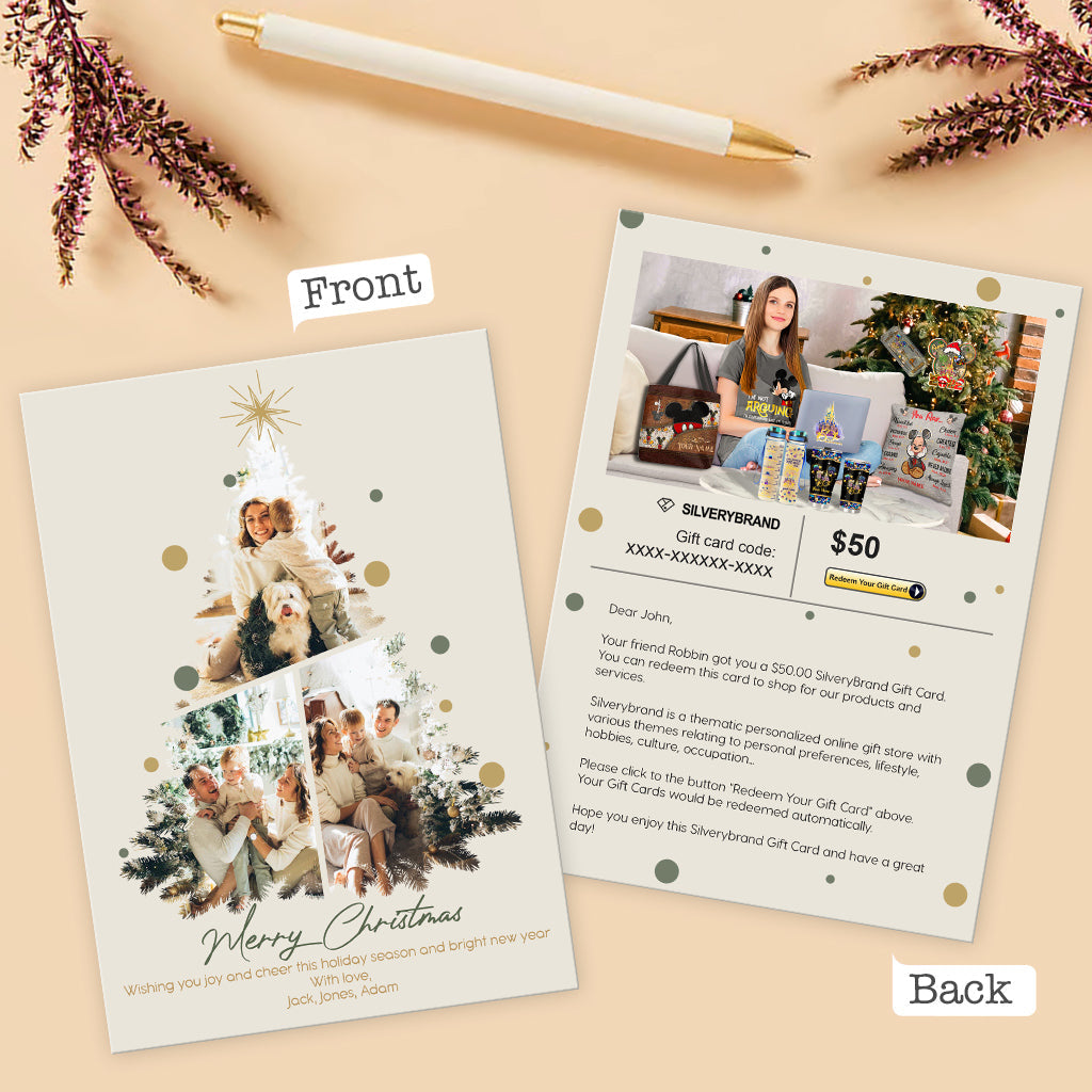 Personalized Greeting Gift Card Merry Christmas