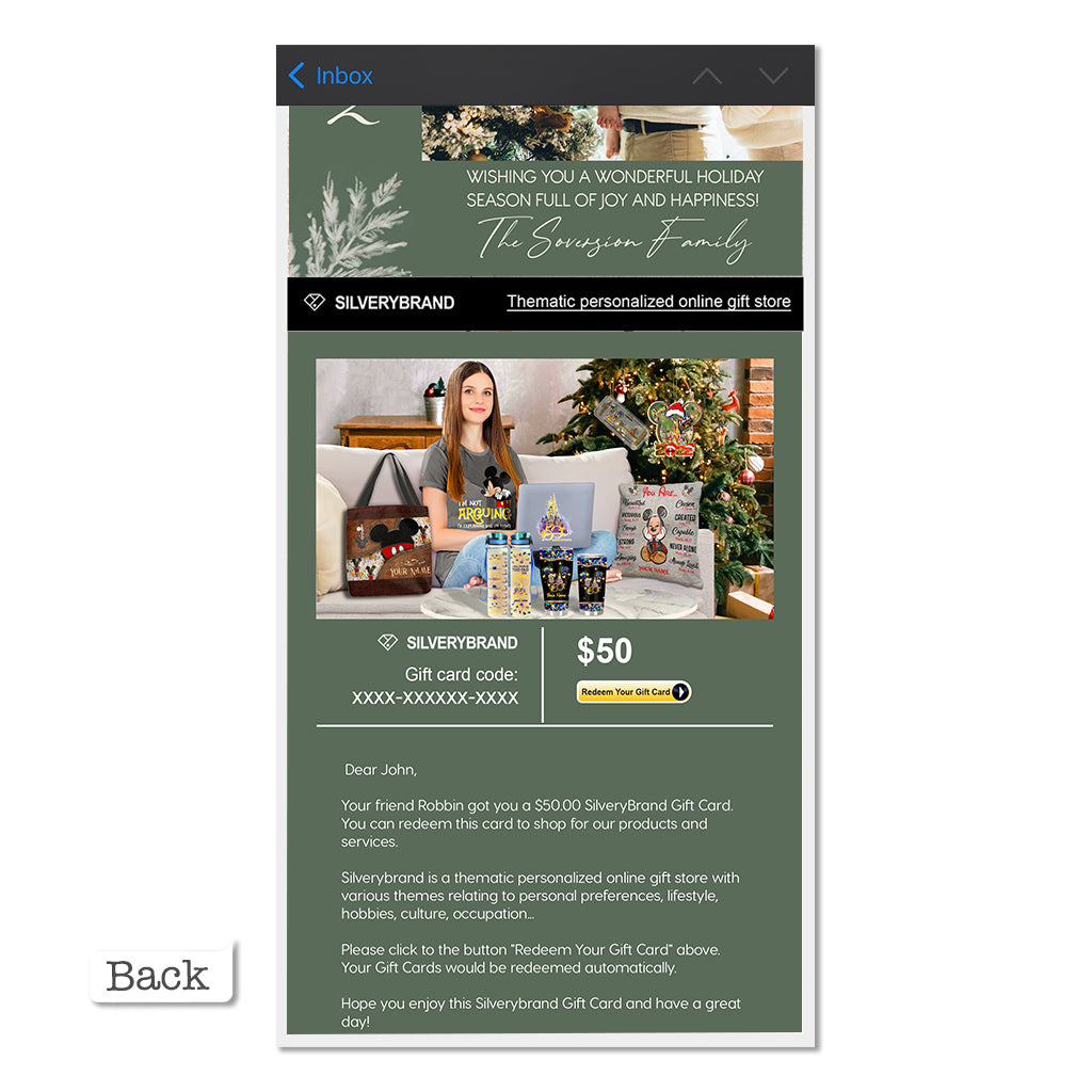 Personalized Greeting Gift Card Merry Christmas