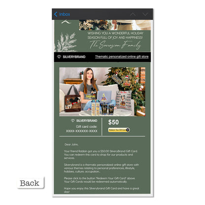 Personalized Greeting Gift Card Merry Christmas