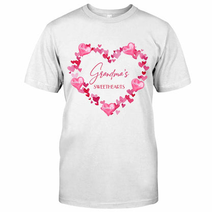 Grandma's Sweethearts - Personalized Valentine Grandma T-shirt and Hoodie