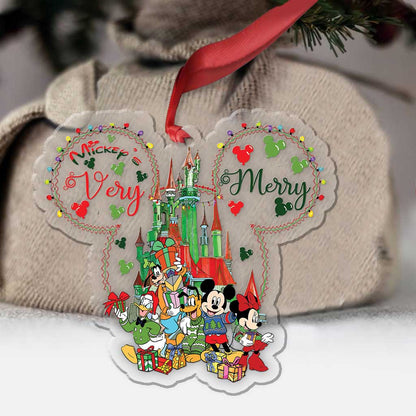 Merry Christmas - Christmas Mouse Transparent Ornament