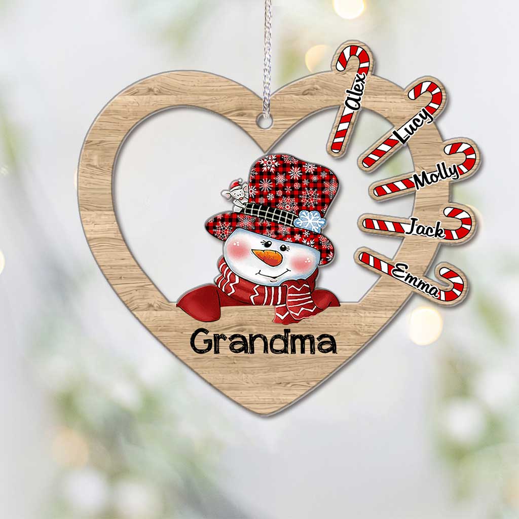 Grandma - Personalized Christmas Grandma Ornament (Printed On Both Sides)
