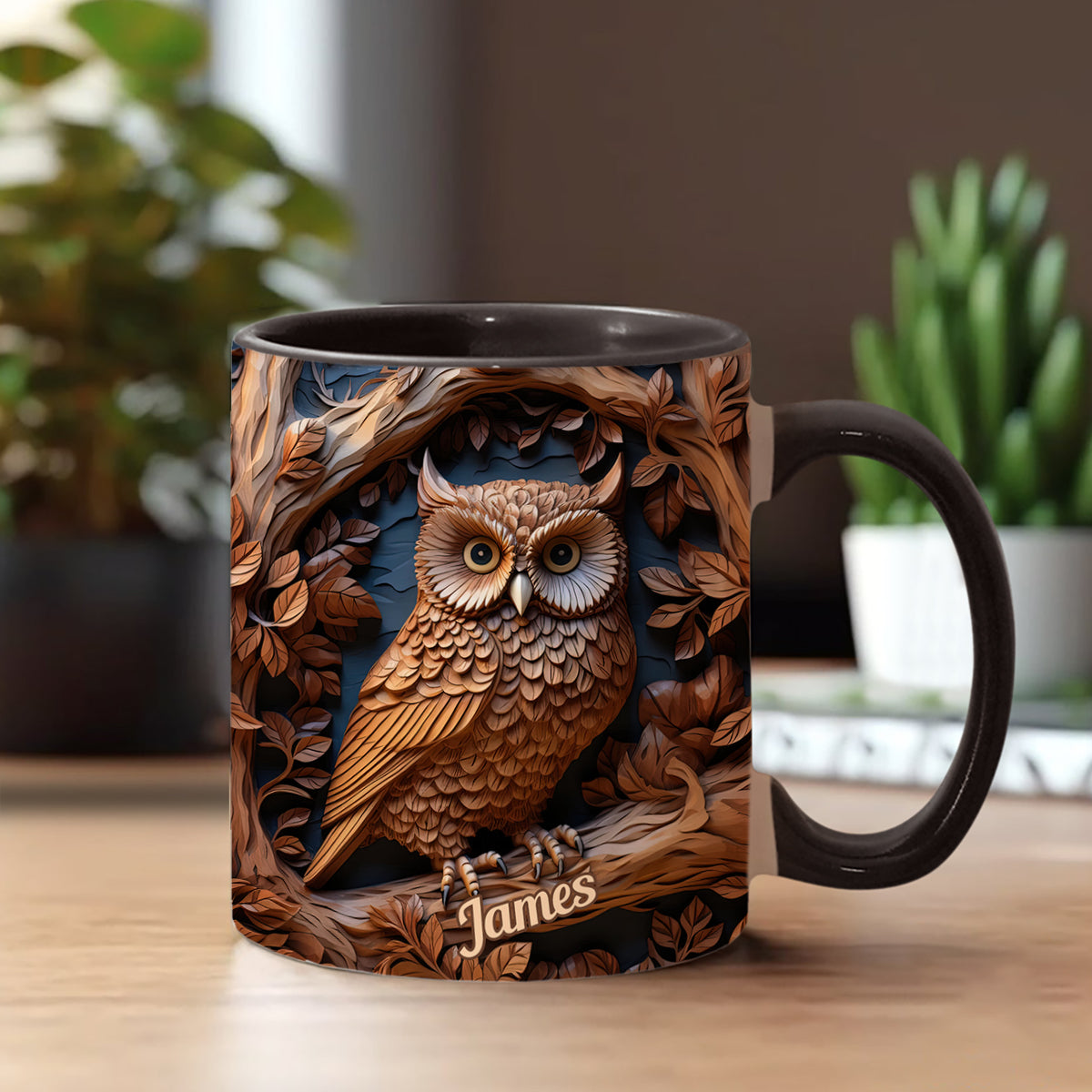 Just A Girl Who Loves Owls - Personalized Owl Accent Mug