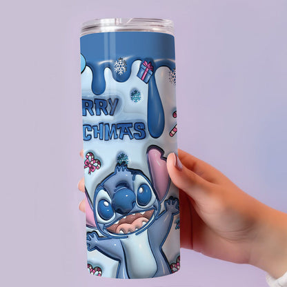 Merry Stitchmas - Personalized Ohana Skinny Tumbler