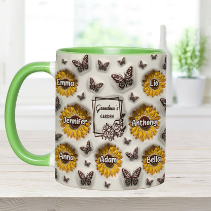 Grandma's Sunflower Garden - Gift for grandma - Personalized Accent Mug