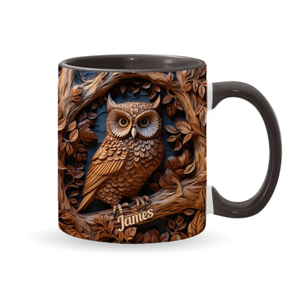 Just A Girl Who Loves Owls - Personalized Owl Accent Mug