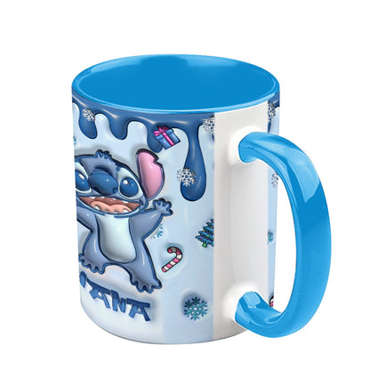 Ohana Blue Inflated Merry Stitchmas - Ohana Accent Mug