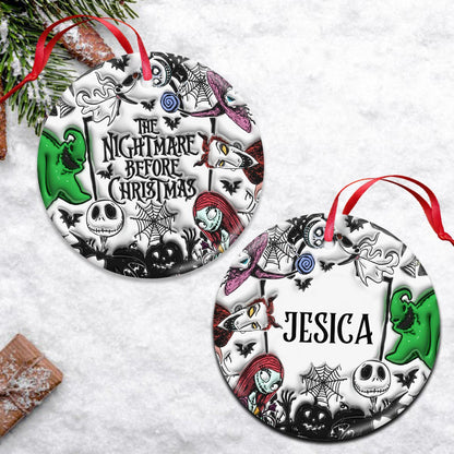 Nightmare - Personalized Nightmare Ceramic Circle Ornament