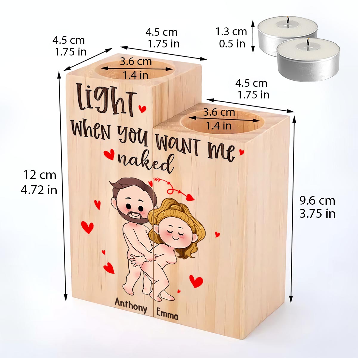 When This Candle Is Lit - Personalized Couple Candle Holder