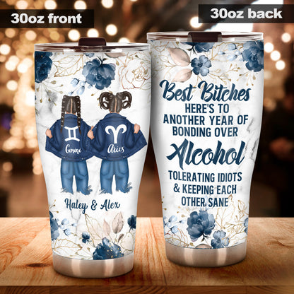 Zodiac Denim Bestie - Horoscope gift for friend - Personalized Tumbler
