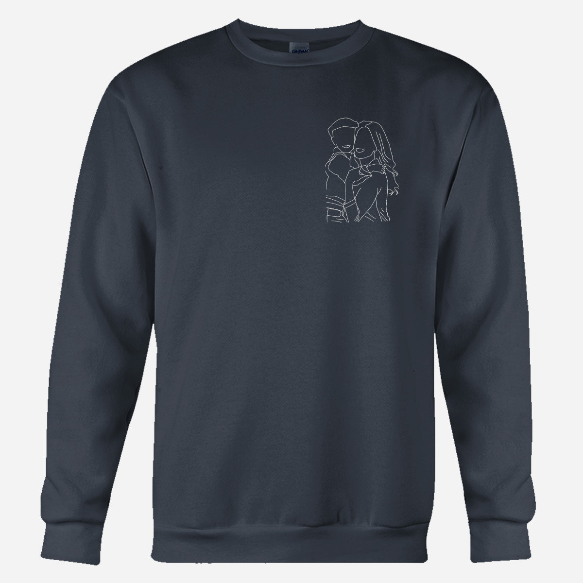 Custom Line Art - Personalized Aunt Embroidered Sweater