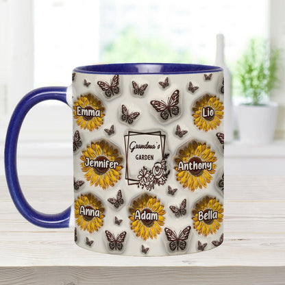 Grandma's Sunflower Garden - Gift for grandma - Personalized Accent Mug