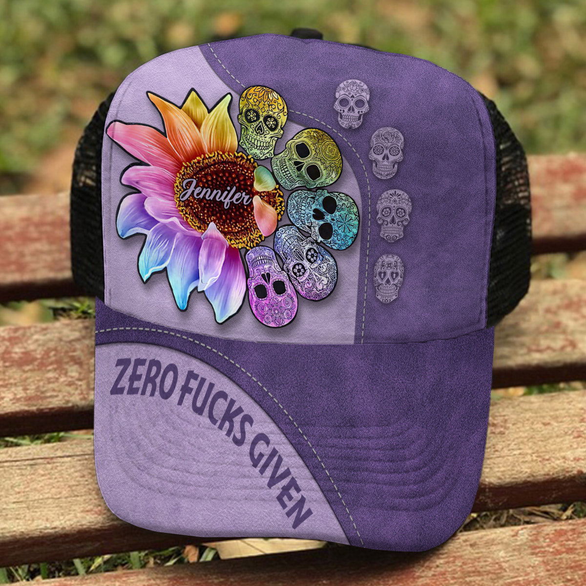 Zero F Given - Personalized Skull Trucker Hat