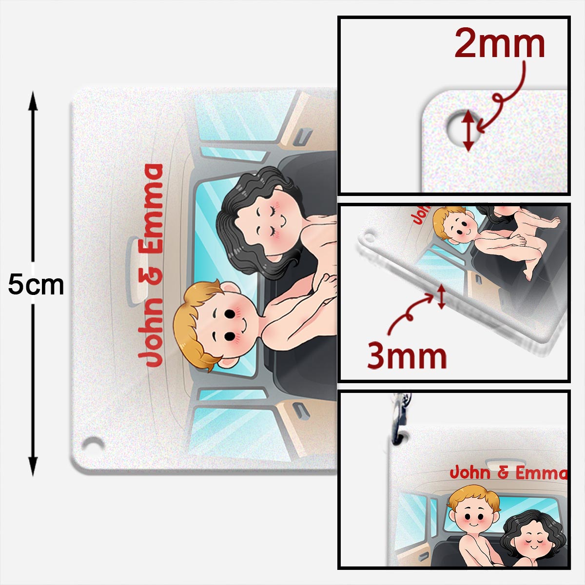 Drive Safe - Personalized Couple Keychain