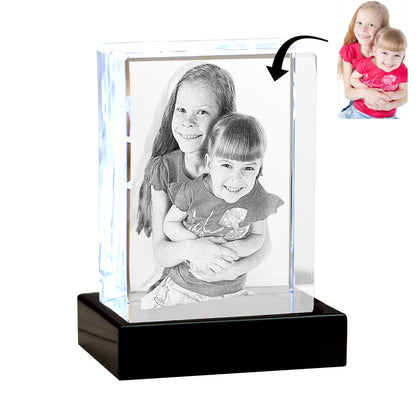 We Have Each Others - Sibling gift for step brother, sister - Personalized Laser Engraving 3D Cuboid Shaped Crystal Lamp