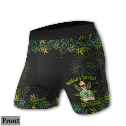 World Dopest Boyfriend Girlfriend 420 Couple - Personalized Weed Women Briefs & Men Boxer Briefs