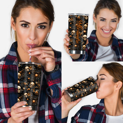 Gold Skull - Personalized Skull Tumbler