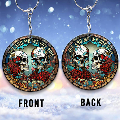 Skull Couple - Personalized Skull Keychain